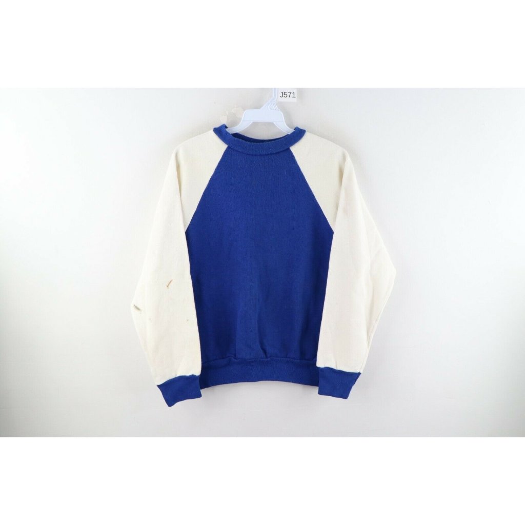Vintage 80s Streetwear Grunge Medium Distressed Color Block Sweatshirt Usa